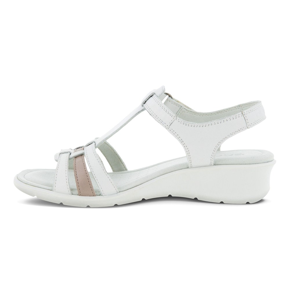 Womens Sandals - ECCO Finola T-Bar Strap - White - 5126OTEJD